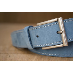 CEINTURE CUIR BLEU CIEL | La classique